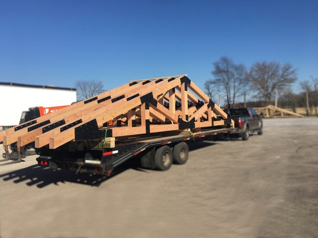 Decorative Trusses Going for Delivery on Trailer